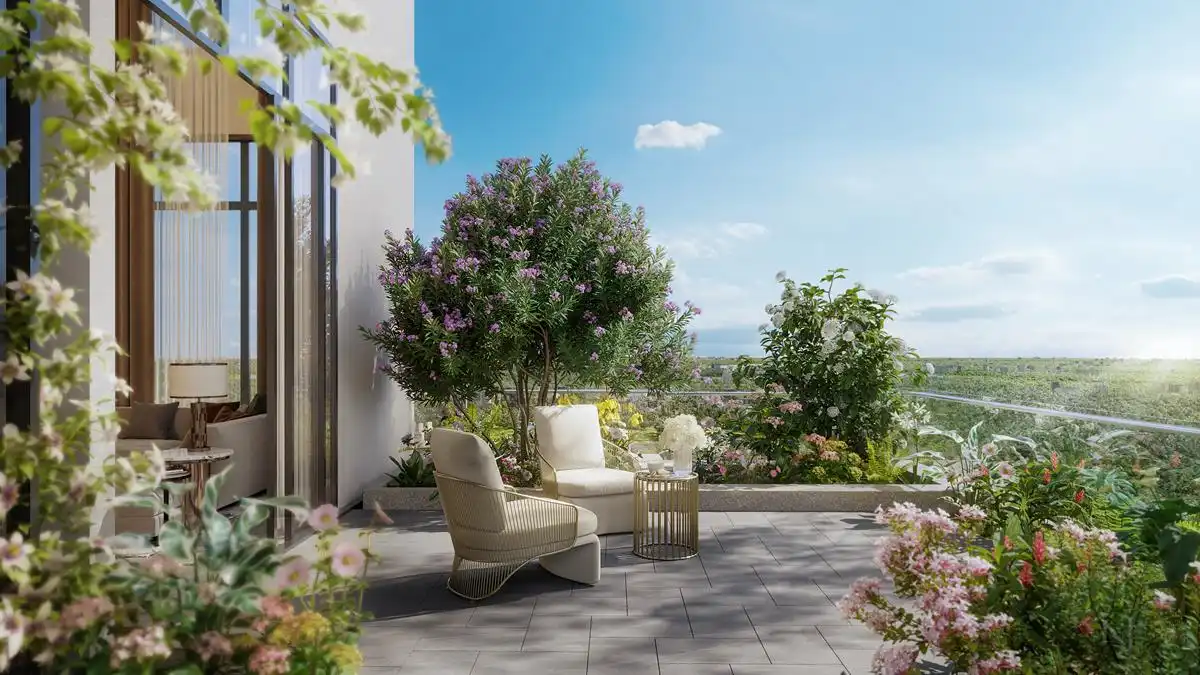 Có bao nhiêu tiền thì mua được căn hộ Sky Retreat? Sân vườn căn hộ Penthouse Sky Retreat - Nguồn: Ecopark