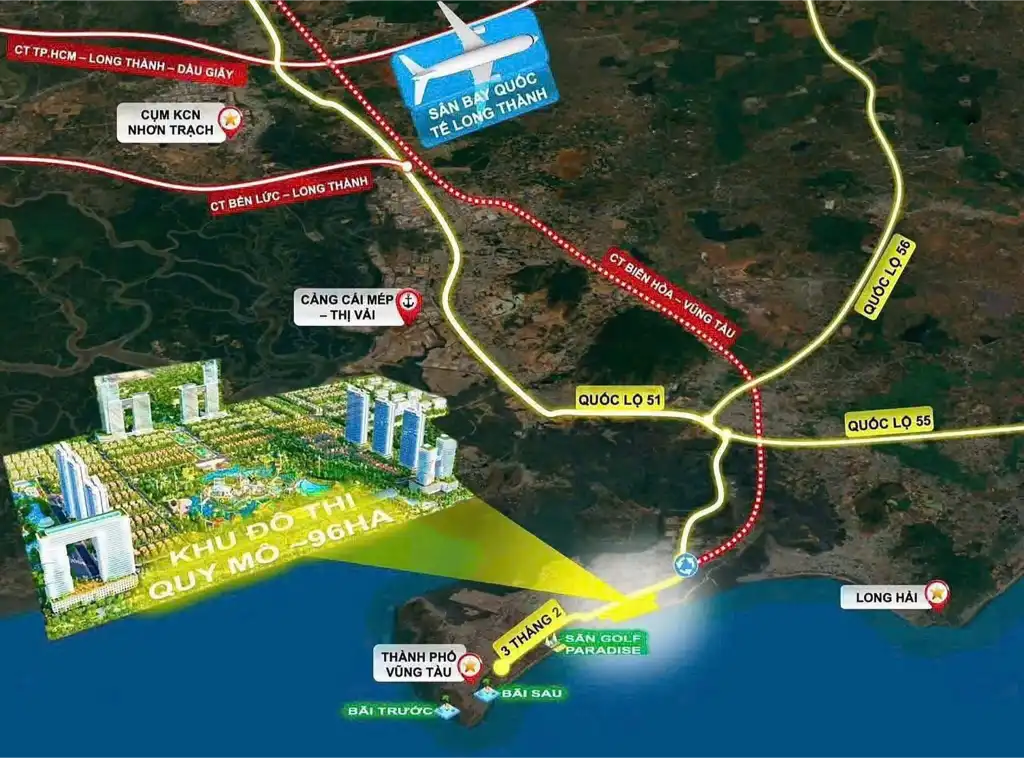 Từ Blanca City đến Sân Bay Long Thành bao xa? Phân tích lợi thế kết nối và tiềm năng tăng giá